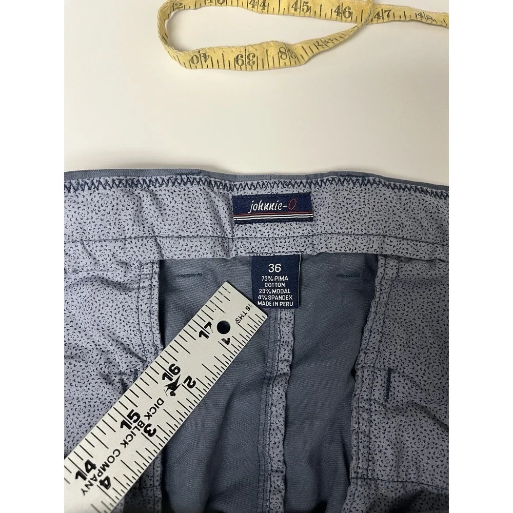 Johnnie-O Santiago Cotton Stretch Shorts sz 36 Blue Wake Pima Cotton